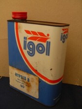 BIDON ANCIEN HUILE   GARAGE   " IGOL   HYPOID  EXTRÊME PRESSION  "  ANNÉES   60