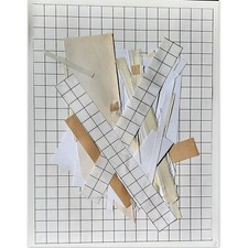 "Quadrillage" Collage/Papier signé JLP - Oeuvre unique - 45X35 cm