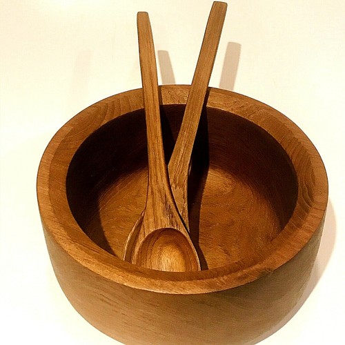 Teak bowl salad and - and, serving