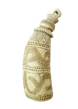 Olifant ancien, pendentif tabatière, corne à poudre