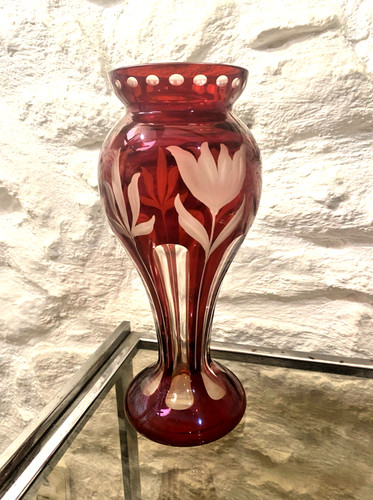 Loetz cut glass vase - loetz,