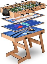 Table De Jeu 5 En 1 Pliable Baby-Foot Air Hockey Billard Ping Pong