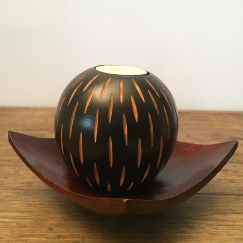 Bougeoir boule bois - boule,