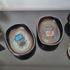 2 Coupes 1950 en Céramique Emaillée Signée ML  A Déterminer 