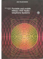 CATALOGUE AEG-TELEFUNKEN - PORTABLE AND MOBILE MILITARY VHF RADIO-TELE. SYST.