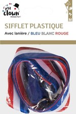 Sifflet plastique ruban Bleu