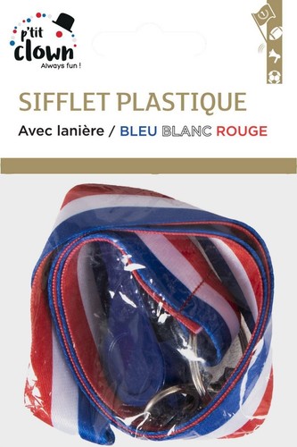 Sifflet plastique ruban - , bleu