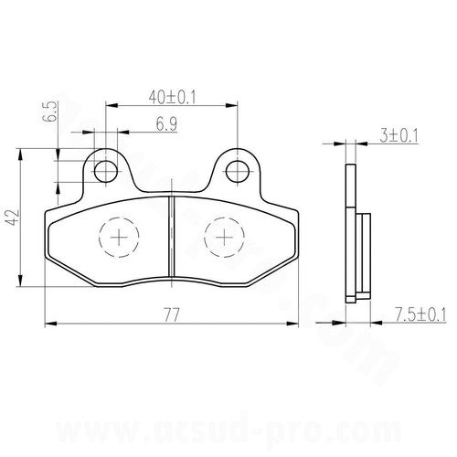 Plaquette frein scooter rb - de,
