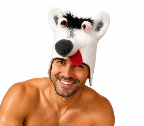 Chapeau sauna ours polaire - de,