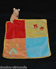🍀Peluche Doudou Winnie Ourson Mouchoir DISNEY Plat Abeille Ruche Pooh