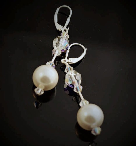 12mm pearl earrings made - pearl,