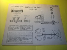 FEUILLET PLAN D INSTALLATION D EPOQUE POUR POMPE A ESSENCE BOUTILLON - satam