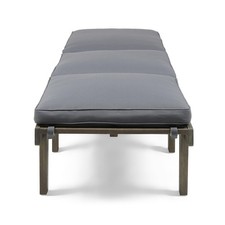 WOOD CHAISE LOUNGE W/ CUSHION