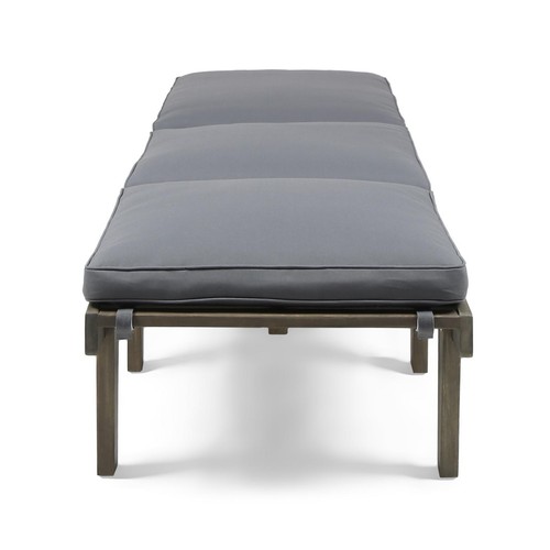Wood chaise lounge - wood, cushion