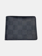 Portefeuille Louis Vuitton Damier Graphite Slim N63261 Bifold Noir PVC Homme ...