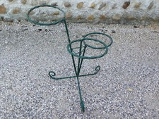 Ancien support pot de fleur porte plante jardinière en fer forgé torsadé vintage