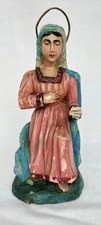 Ancienne Vierge Madonne Bois Sculptée. Polychrome. 19 Cm. XIX Ème ?