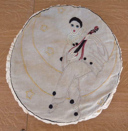Vintage ancien coussin pierrot - coussin,