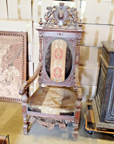Fauteuil henri decor lion - fauteuil,