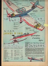 1959 DOCUMENT (ref CG 34)  AVION LE S.A.N JODEL D 140 MOUSQUETAIRE  par TAVARD