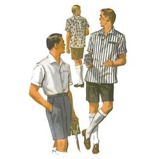 Vintage 1950s Motif,Homme Été Chemise & Bermuda Shorts Poitrine: 96.5cm (96.5cm)