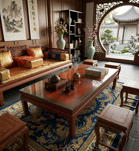 Table basse chinoise - table,