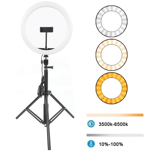 Ring light led avec trépied - avec,