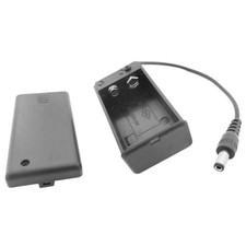 PORTE-PILES PILE 9V 6LR61 6F22 AVEC INTERRUPTEUR ET COUVERCLE DC JACK P342