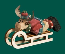 Figurine en Bois Élan Sur