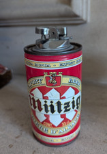 Ancienne boite de bière Mutzig avec un briquet - Old beer can
