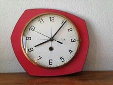 MAGNIFIQUE Horloge pendule FORMICA ROUGE  FFR VINTAGE 50 60 70's  