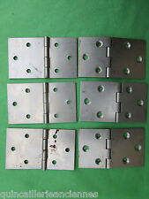 6 charnières tables portes placards meubles fer hauteur 5 cm 