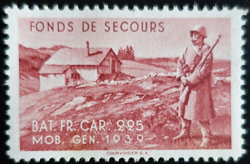 Ww2 suisse vignette fonds - ,