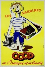 SARDINES COOP Rzxg-POSTER HQ 40x60cm d'une AFFICHE VINTAGE