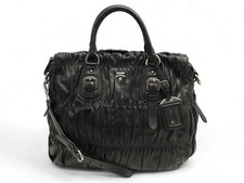 SAC A MAIN PRADA CUIR NAPPA GAUFRE NOIR BANDOULIERE BLACK LEATHER HAND BAG 4000€