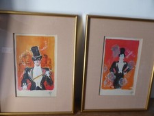 Paire d'aquarelles