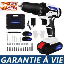 21V Perceuse Visseuse sans fil 29 pièces Kit de tournevis avec 1 ou 2 batterie