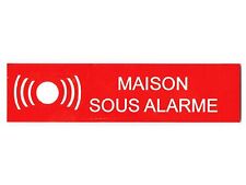 plaque ou etiquette boite aux lettres - MAISON SOUS ALARME - 100x25mm