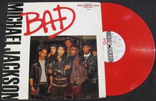 Michael Jackson BAD Disque 33t 12" LP Maxi Single RED Vinyl UK Collector Edition