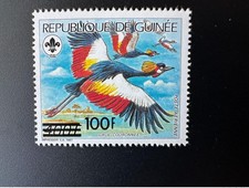 Guinée  1991 Mi. 1335 surchargé Grue couronnée Oiseau Bird Scoutisme Scouts MNH