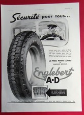 Publicité de presse: Pneumatique ENGLEBERT A.D Pneu Poids Lourd  1937