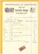 FRESNAY-L'EVEQUE (28) MARECHALERIE / MACHINES AGRICOLES "BOUILLON & BRIGOT" 1929