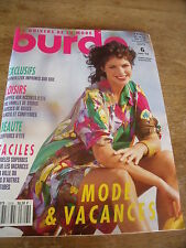 MAGAZINE BURDA EN VACANCES MODE CREME ET CHOCOLAT ROBES BARBIES.1993