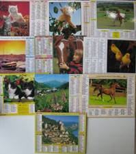 Rare Lot 10 Calendriers Almanach facteur poste: Themes différents, 1990 à 1997