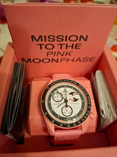 Montre swatch omega pink - montre,