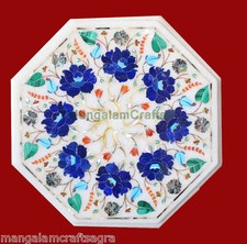 14 " Marbre Côté Table Top Artisanat Pietra Dura Incrustation Art Décor Maison &