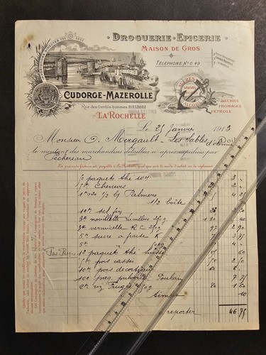 Facture droguerie cudorge - cudorge,