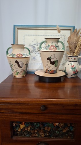 Paire vases anses - de,
