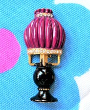 Broche lampe en émaux prune &