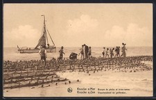 CPA Knocke s/Mer, Barque de peche et brise-lames 